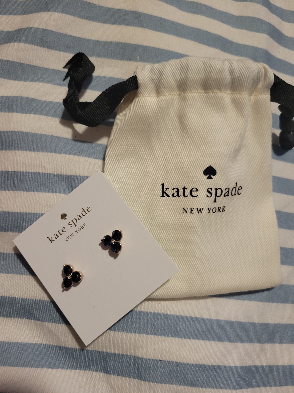 kate spade New York Kids Black Clover Stud Earrings